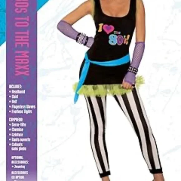 # 0758+ Rubies 80s Rocker Chick Costume with Black and Purple Accents - Picture 1 of 7